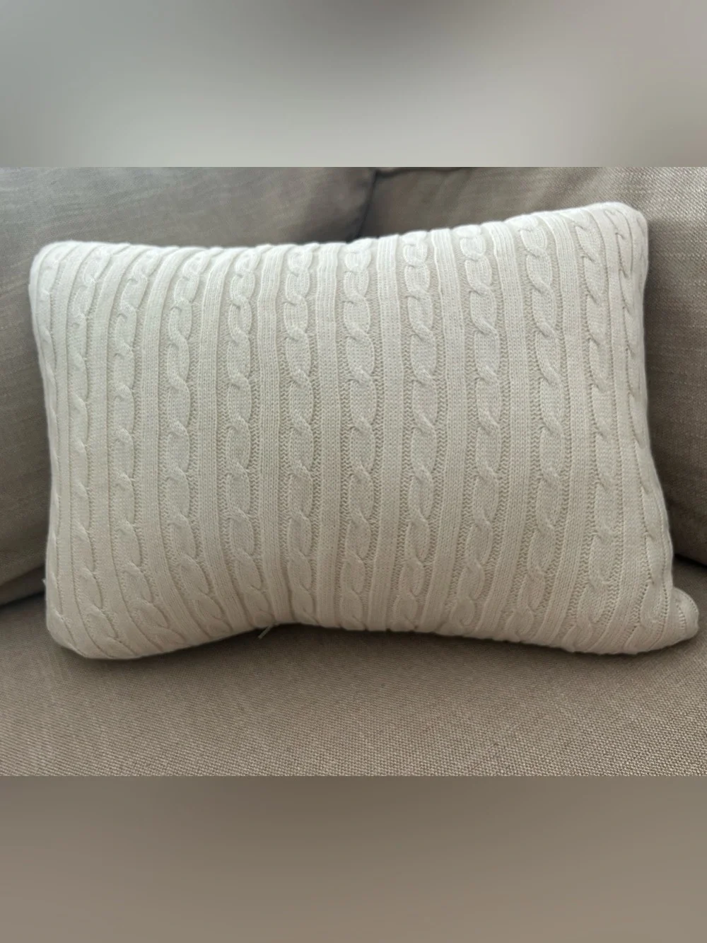 “New” Cupcakes & Cashmere Cream Cable-Knit Decorative Pillow with Black Bats